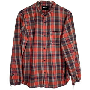 Hartel Fred Segal Flannel Shirt Womens Medium Long Sleeve Button Down Top Red